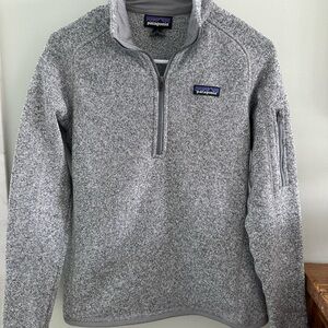 Patagonia Women’s Zip-Up Sweater in Light Gray